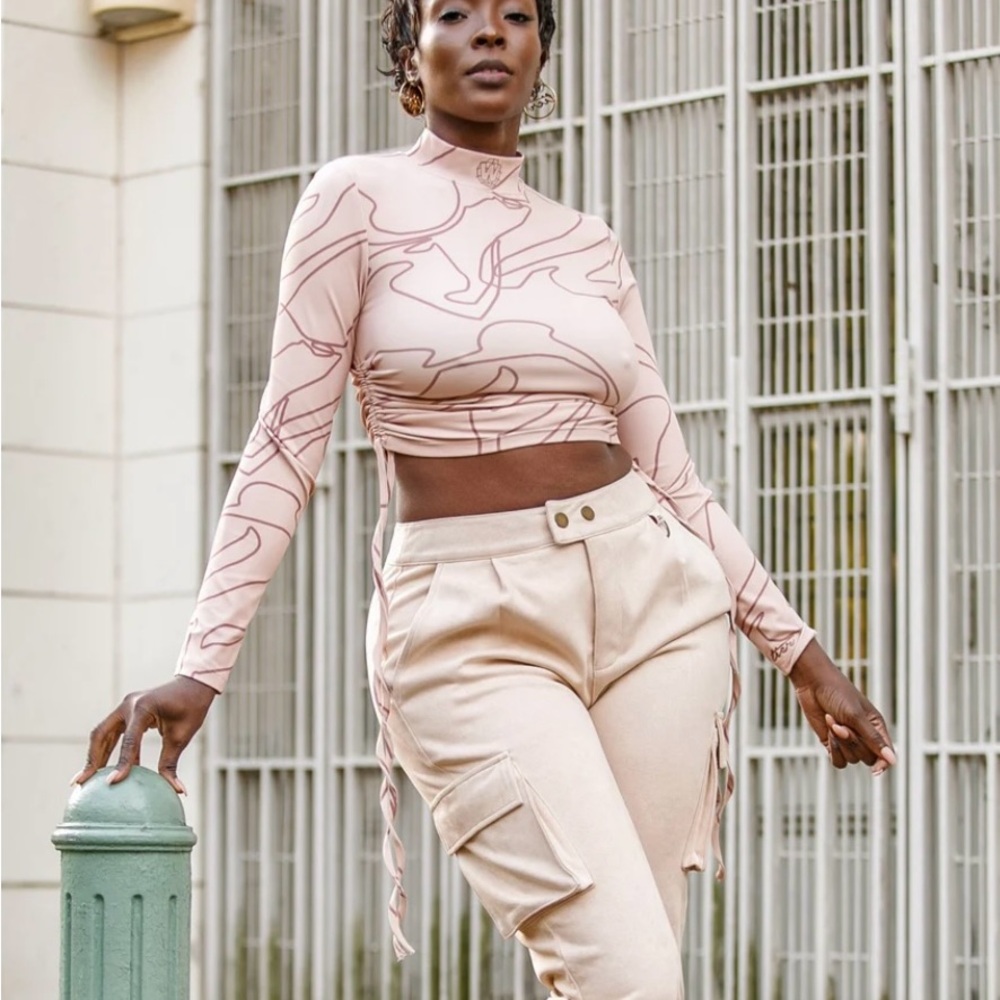 Womens Ruched Crop Top